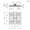 Elesa Hinges, CMM-AL-60-SH-8 CMM-AL